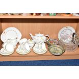 A ROYAL DOULTON TEA SERVICE IN 'RONDO' PATTERN, H4935, comprising tea pot, twin handled cake