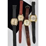 FOUR WRISTWATCHES, to include an Ingersol, Rotary, Superoma and Everite, all hand wound movements,