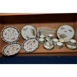 A LATE VICTORIAN ROYAL WORCESTER PORCELAIN PART TEA SET (8405), hand painted with sprays of flowers,