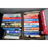FOOTBALL CLUB RECORDS/HISTORY INTEREST, two boxes of books, includes some Breedons, hardbacks and