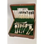 A CANTEEN OF MISCELLANEOUS KINGS PATTERN AND BEAD PATTERN EPNS AND STAINLESS STEEL CUTLERY