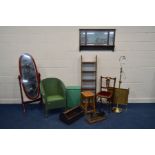 A QUANTITY OF OCCASIONAL FURNITURE to include Lloyd Loom bedroom chair and linen basket (sd),