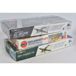 THREE BOXED/UNBUILT/PART BUILT PLASTIC MODEL AIRCRAFT KITS, Airfix 1/72 scale Savio-Marchetti SM: