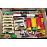 A QUANTITY OF BOXED AND UNBOXED DIECAST AND PLASTIC VEHICLES, to include unboxed vintage American