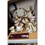 ROYAL ALBERT 'OLD COUNTRY ROSES' TEAWARES to include teapot, coffee pot, milk, sugar, six cups,