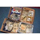 FOUR LARGE BOXES OF FOSSILS, to include a variety of shell fossils, ammonites, fossil embedded