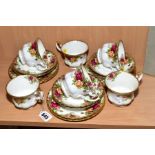 A ROYAL ALBERT OLD COUNTRY ROSES TEA SET, comprising six cups, six saucers and six tea plates,