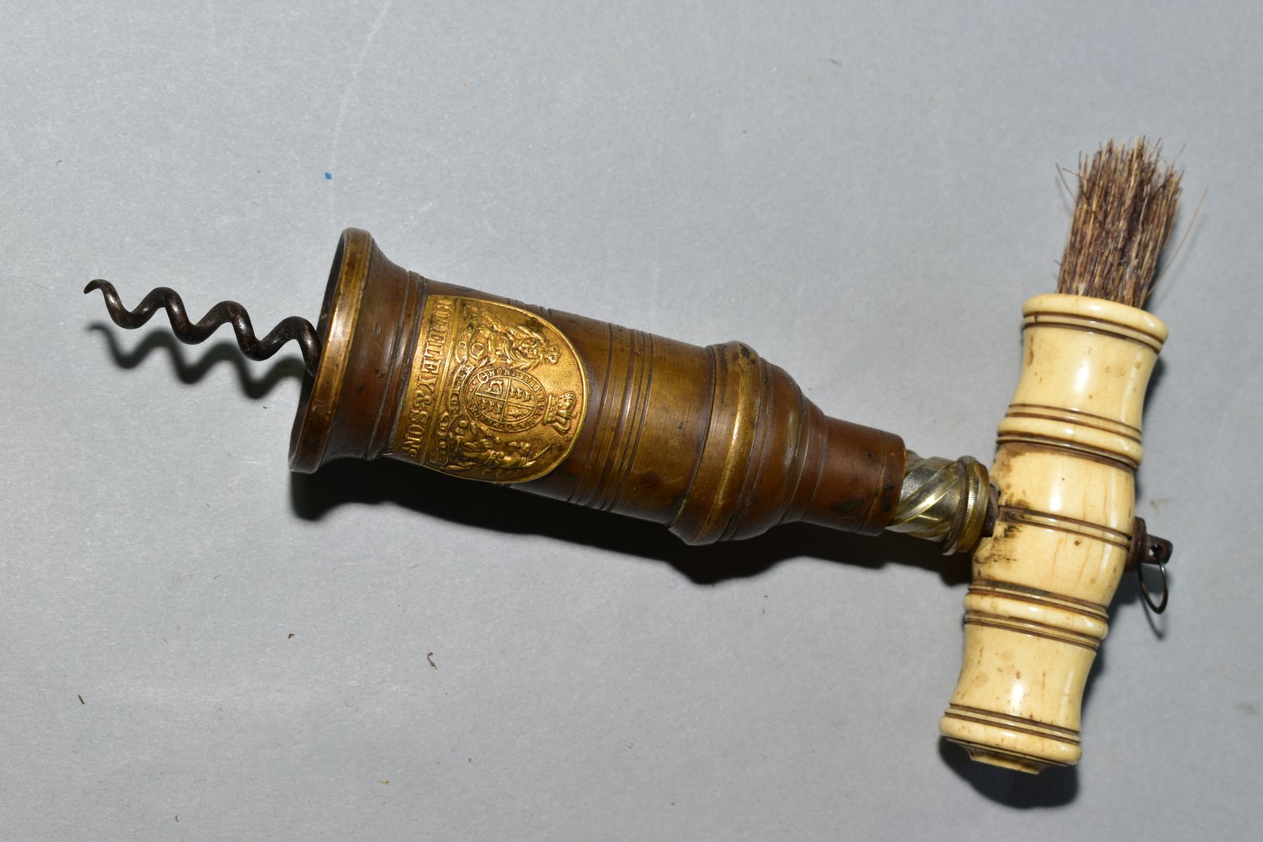 A BOX OF METALWARES ETC, to include Heeley & Sons automatic corkscrew with bone handle, brass - Image 4 of 10