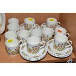 AN AYNSLEY COTTAGE GARDEN PATTERN COFFEE SET, comprising twelve coffee cups and eleven saucers (23)