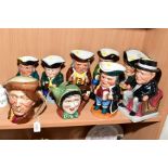 A GROUP OF SEVEN STAFFORDHISRE TOBY JUGS, limited edition 55/1000 of Sir Winston Churchill, Last