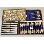 A CASED SET OF TWELVE GEORGE V SILVER OLD ENGLISH PATTERN TEASPOONS, maker Henry Williamson Ltd,