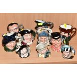 A GROUP OF TEN ROYAL DOULTON CHARACTER JUGS, Merlin D6536, Pied Piper D6462, Mine Host D6470, Don