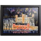 KATHERINE DOVE (BRITISH CONTEMPORARY) 'PINK TOWER' a night time view of The Tower of London,