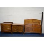AN EARLY TO MID 20TH CENTURY OAK CHEST OF FOUR LONG DRAWERS, width 87cm x depth 44cm x height