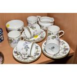 A ROYAL WORCESTER 'JUNE GARLAND' PART COFFEE SERVICE, comprising six coffee cups and six saucers,