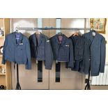 FIVE ITEMS OF RAF UNIFORM CLOTHING to include number one dress uniform jacket and trousers, four