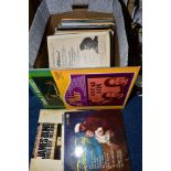A BOX CONTAINING OVER FORTY LP'S AND 7'' SINGLES, including Billy Joel, Lionel Richie, Nat King Cole
