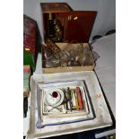 A J.PARKES AND SON MICROSCOPE with two lenses in a wooden case, together with a small quantity of