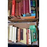 TWO BOXES OF PHILATELY BOOKS, including 'The Postage Stamps of New Zealand' (five volumes) (two