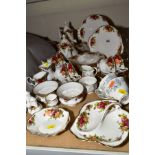 ROYAL ALBERT OLD COUNTRY ROSES TEA, DINNER AND COFFEE WARES, including tea pot, coffee pot, two twin