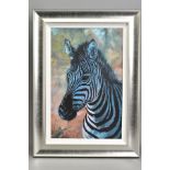 ROLF HARRIS (AUSTRALIAN 1930) 'YOUNG ZEBRA', a limited edition print on delux canvas, 35/75,