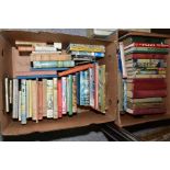 TWO BOXES OF CHILDREN'S BOOKS including Enid Blyton, W E Johns, Alison Uttley, etc