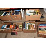 SEVEN BOXES OF BOOKS, includes three Folio Society books in slip cases, comprising 'Anne Frank Diary