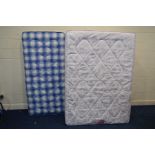 A 4' 6'' DIVAN BED AND MATTRESS together with a single mattress (2)