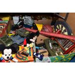 A QUANTITY OF ASSORTED TOYS AND GAMES etc, to include small quantity of 00 gauge Hornby model