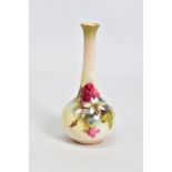 A ROYAL WORCESTER ONION SHAPED VASE, shape No 24?, painted roses and other garden flowers, painted