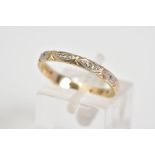 A 9CT GOLD DIAMOND FULL ETERNITY RING, the detailed band set with single cut diamonds, 9ct