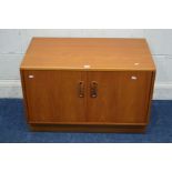 A G PLAN FRESCO TEAK TWO DOOR CABINET, width 81cm x depth 46cm x height 54cm