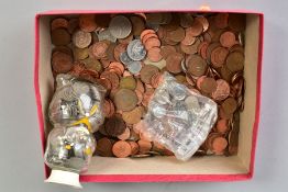 A BOX OF MIXED COINAGE