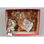 A BOX OF MIXED COINAGE