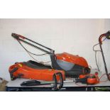 A FLYMO EASYGLIDE 300V LAWN MOWER (untested no cable), a Flymo Garden vac 2700WT turbo garden vac (