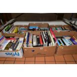 SIX BOXES OF HARDBACK AND PAPERBACK BOOKS, to include collection Marilyn Monroe books, various