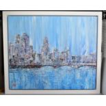 CARL SCANES (BRITISH 1961) 'CITY REFLECTIONS V' a London skyline across the River Thames, signed