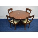 A VICTORIAN MAHOGANY CIRCULAR BREAKFAST TABLE, on a triform base and claw feet, approximate diameter