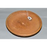 A ROBERT THOMPSON MOUSEMAN OAK FRUIT BOWL, carved mouse to centre, diameter 29cm