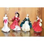 FOUR ROYAL DOULTON LADY FIGURES, comprising Regal Lady HN2709, Figure of the Year 1993 Patricia