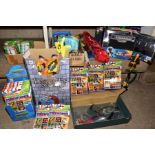 A QUANTITY OF TOYS, GIFT WARE, SPORTS EQUIPMENT AND NOVELTY GOODS, including Hasbro Subbuteo team