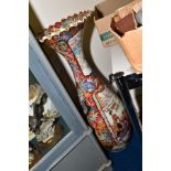 A LATE 19TH CENTURY JAPANESE FLOORSTANDING VASE, having deeply fluted flared rim, decorated to the