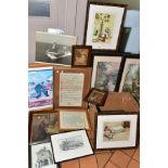 ASSORTED PRINTS to include two Boris O'Klein prints of dogs, a pears print of a man carving a ham,