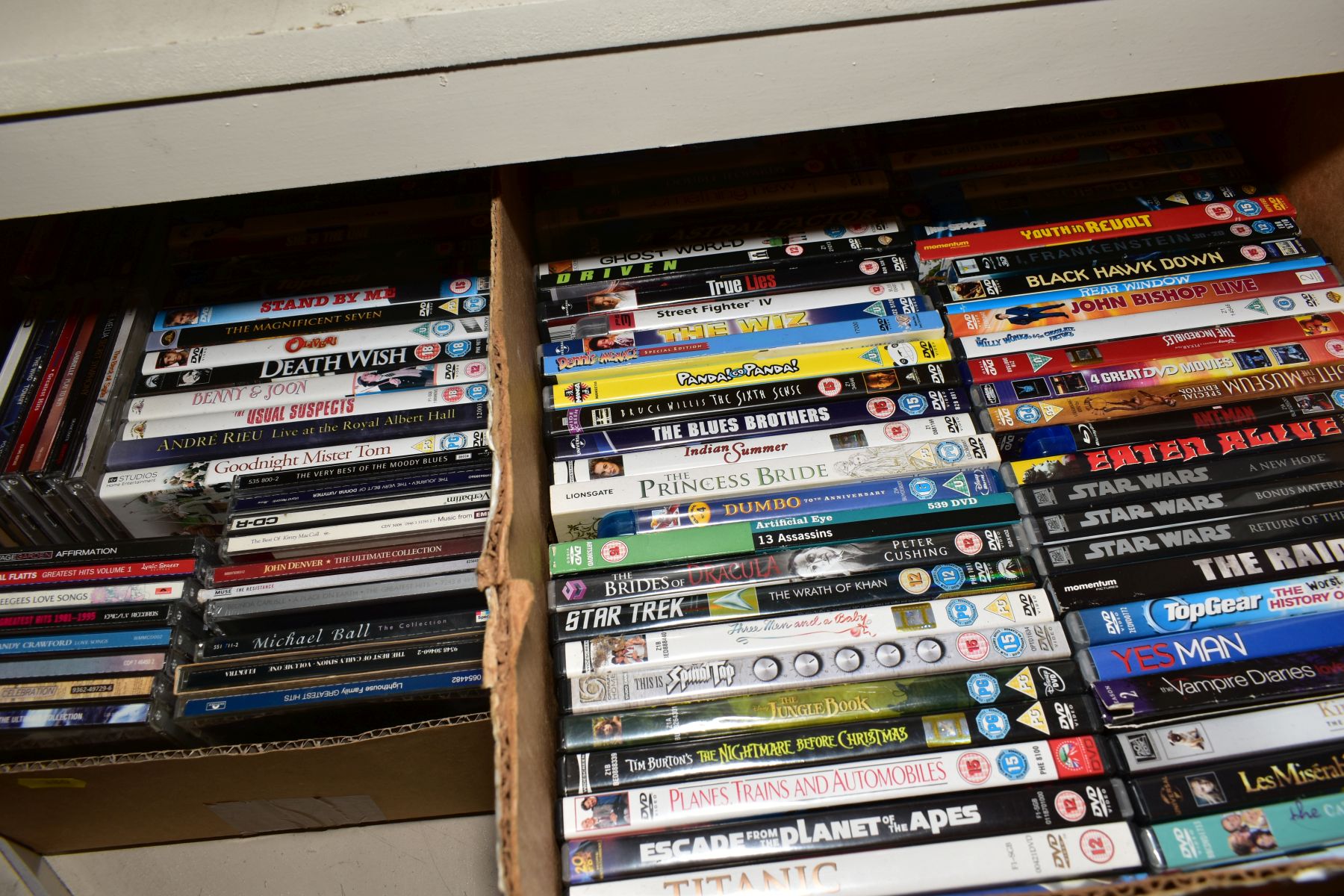 SIX BOXES OF CDs AND DVDs, together with a Panasonic CD/Radio/Ipod player, a stereo in the form of a - Image 5 of 6