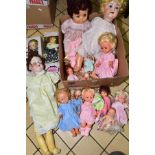 A COLLECTION OF VARIOUS DOLLS, to include two distressed Armand Marsielle dolls, No390, A9M and