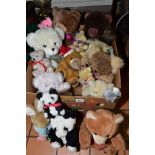 A QUANTITY OF MODERN SOFT TOYS, assorted Bears, Pandas, Koalas, Peter Rabbit, etc