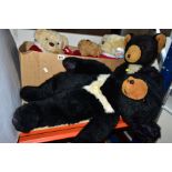 A BOX OF FIVE SECOND HALF 20TH CENTURY AND 21ST CENTURY TEDDY BEARS, including two Deans