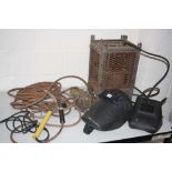 A COLLECTION OF WELDING EQUIPMENT AND ELECTRIC HAND TOOLS, to include a vintage Arc welder (PAT