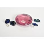 A SELECTION OF LOOSE GEMSTONES, to include a round brilliant cut diamond, approximately 3mm, an