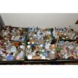 SEVEN BOXES VARIOUS ORNAMENTS, ORNAMENTAL TEASETS, etc, Country Artists and other bird ornaments,